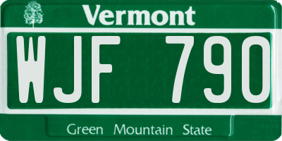VT license plate WJF790