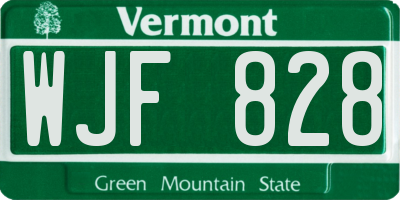 VT license plate WJF828
