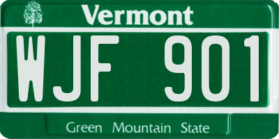 VT license plate WJF901