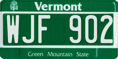 VT license plate WJF902