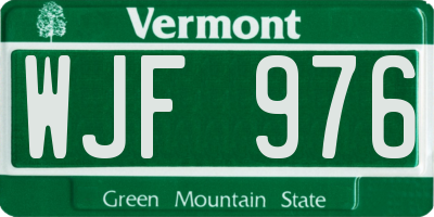 VT license plate WJF976