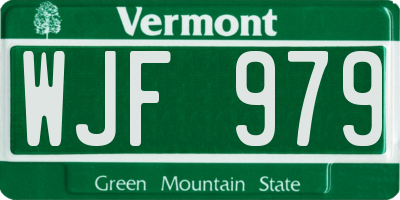 VT license plate WJF979