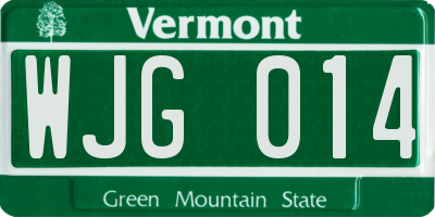 VT license plate WJG014
