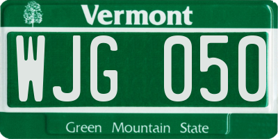 VT license plate WJG050