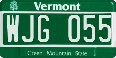VT license plate WJG055