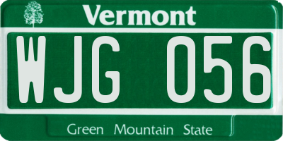 VT license plate WJG056
