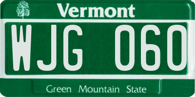 VT license plate WJG060