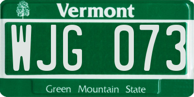 VT license plate WJG073