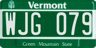 VT license plate WJG079
