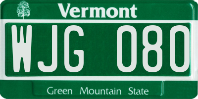VT license plate WJG080