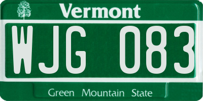 VT license plate WJG083