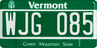 VT license plate WJG085