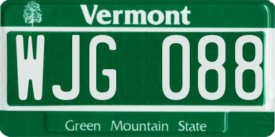 VT license plate WJG088