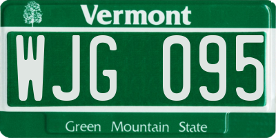 VT license plate WJG095