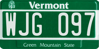 VT license plate WJG097