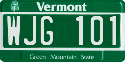 VT license plate WJG101