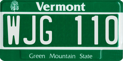 VT license plate WJG110