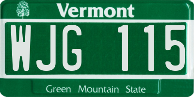 VT license plate WJG115