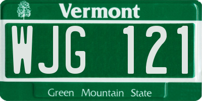 VT license plate WJG121