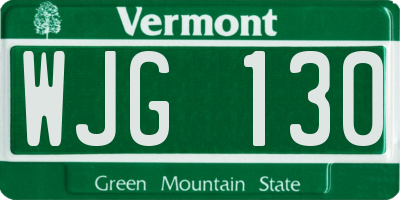 VT license plate WJG130