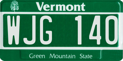 VT license plate WJG140