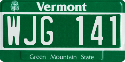 VT license plate WJG141