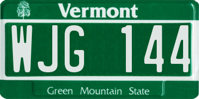 VT license plate WJG144