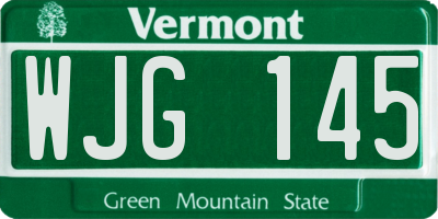 VT license plate WJG145