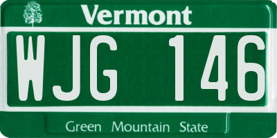 VT license plate WJG146