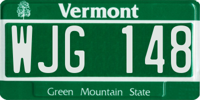 VT license plate WJG148