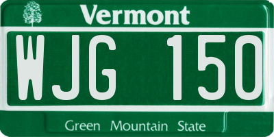 VT license plate WJG150