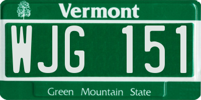 VT license plate WJG151