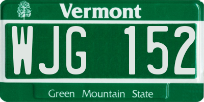 VT license plate WJG152