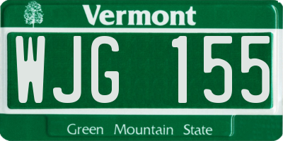 VT license plate WJG155