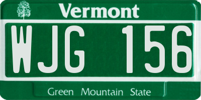 VT license plate WJG156