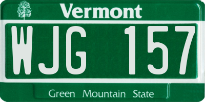VT license plate WJG157