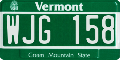 VT license plate WJG158