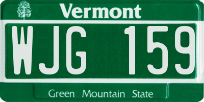 VT license plate WJG159