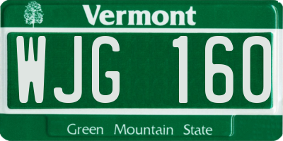 VT license plate WJG160