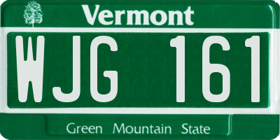 VT license plate WJG161
