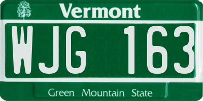 VT license plate WJG163