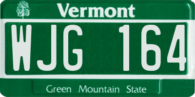 VT license plate WJG164