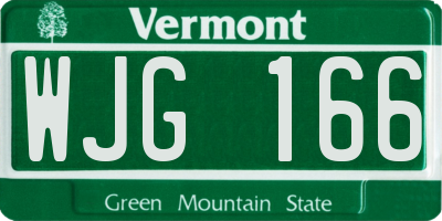 VT license plate WJG166