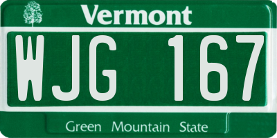 VT license plate WJG167