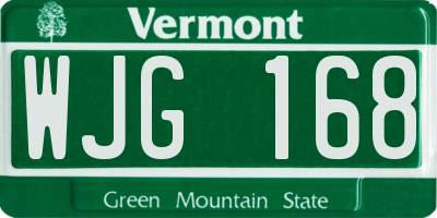 VT license plate WJG168