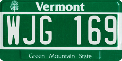 VT license plate WJG169