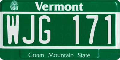VT license plate WJG171