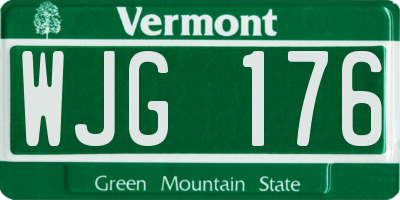 VT license plate WJG176
