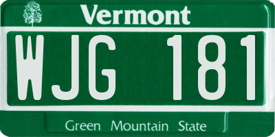 VT license plate WJG181