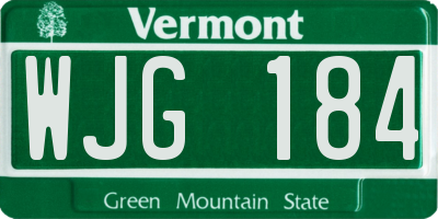 VT license plate WJG184